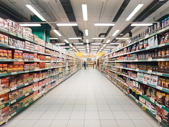 supermarket shelves